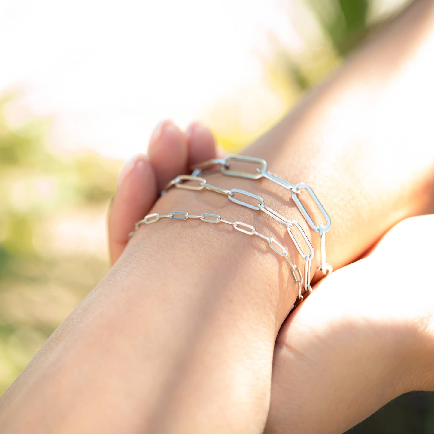 Gold Stainless Steel Paperclip Chain Bracelet + Extension: Stainless / 2.5mm
