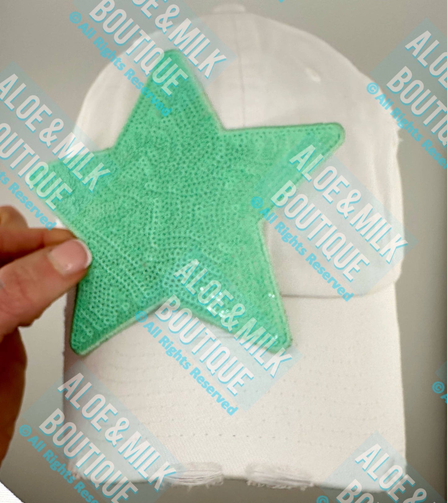 New Sequin Star Large, sequin star patch, cheer patch: Lt Pink