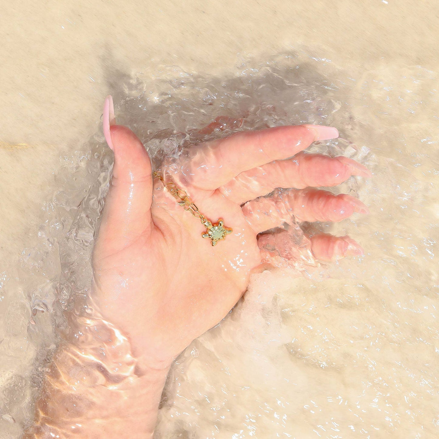 18K Gold PVD Stainless Steel Sea Turtle Charm: Gold