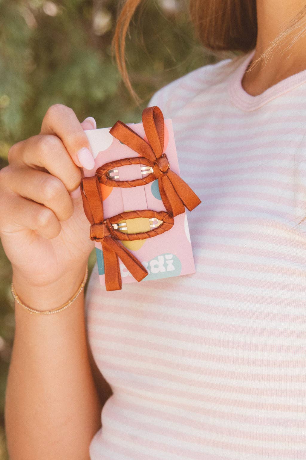 Bow Snap Clips 2-pack: Brown