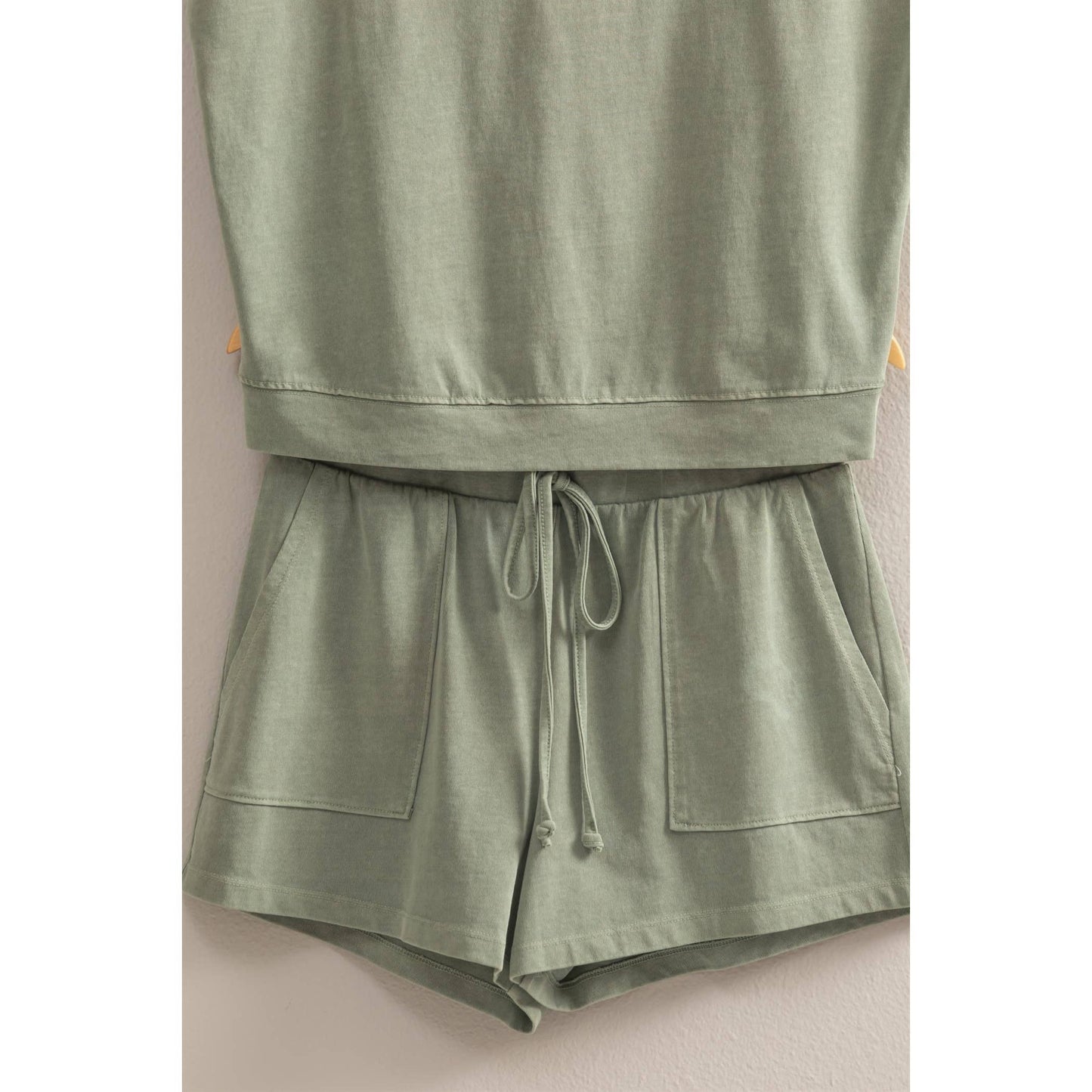 DZ25A913-SET-Matching Top And Shorts Set: ORANGE / S-M-L(2-2-2)