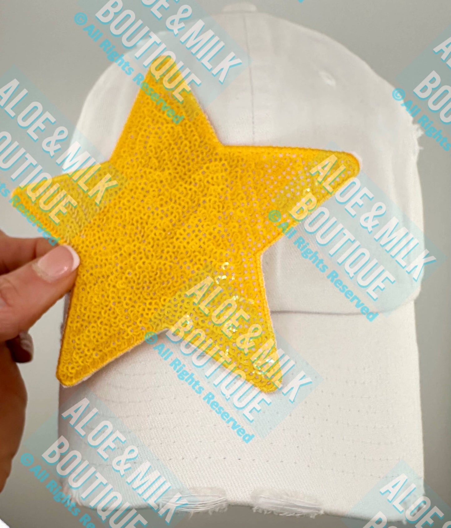 New Sequin Star Large, sequin star patch, cheer patch: Lt Pink