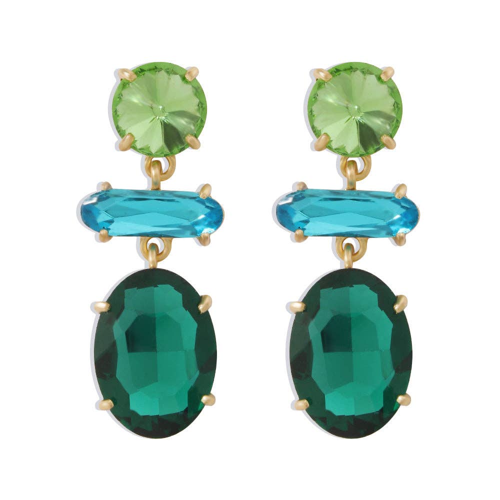 Women's Fashion Glass Earrings: White drill