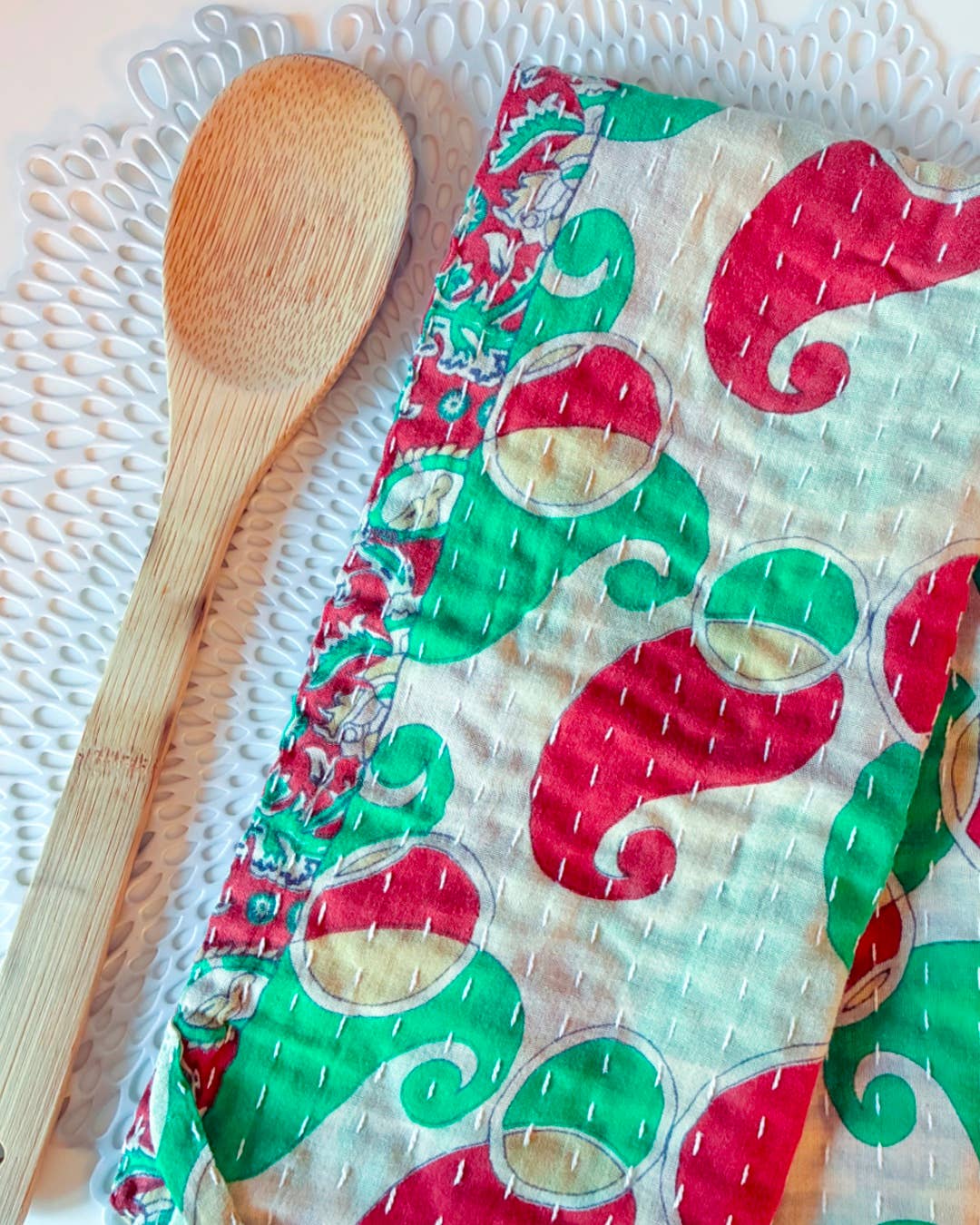 Kantha Kitchen Towel | Christmas