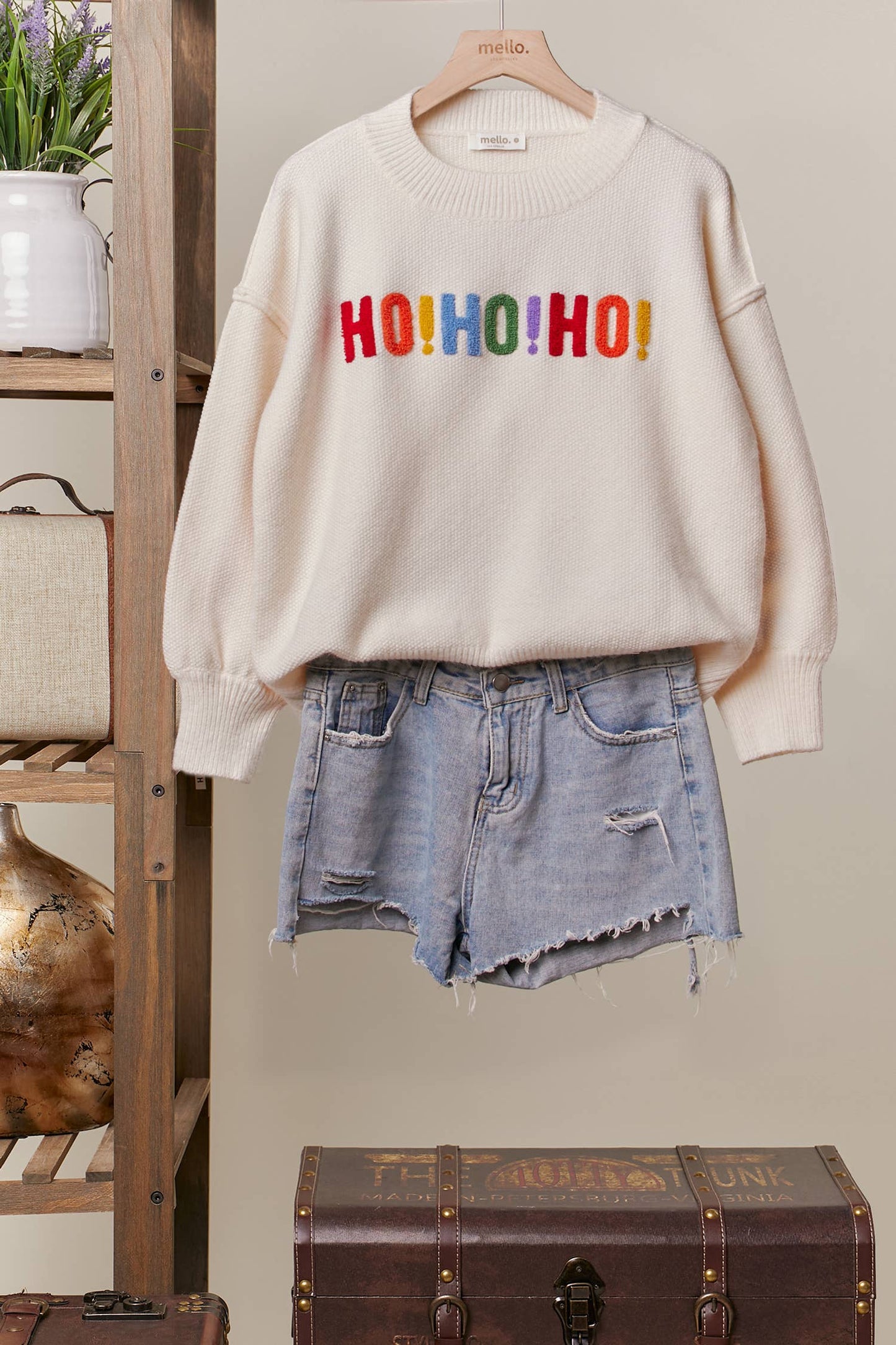 OVERSIZE Christmas Sweater with Lettering: Red / S