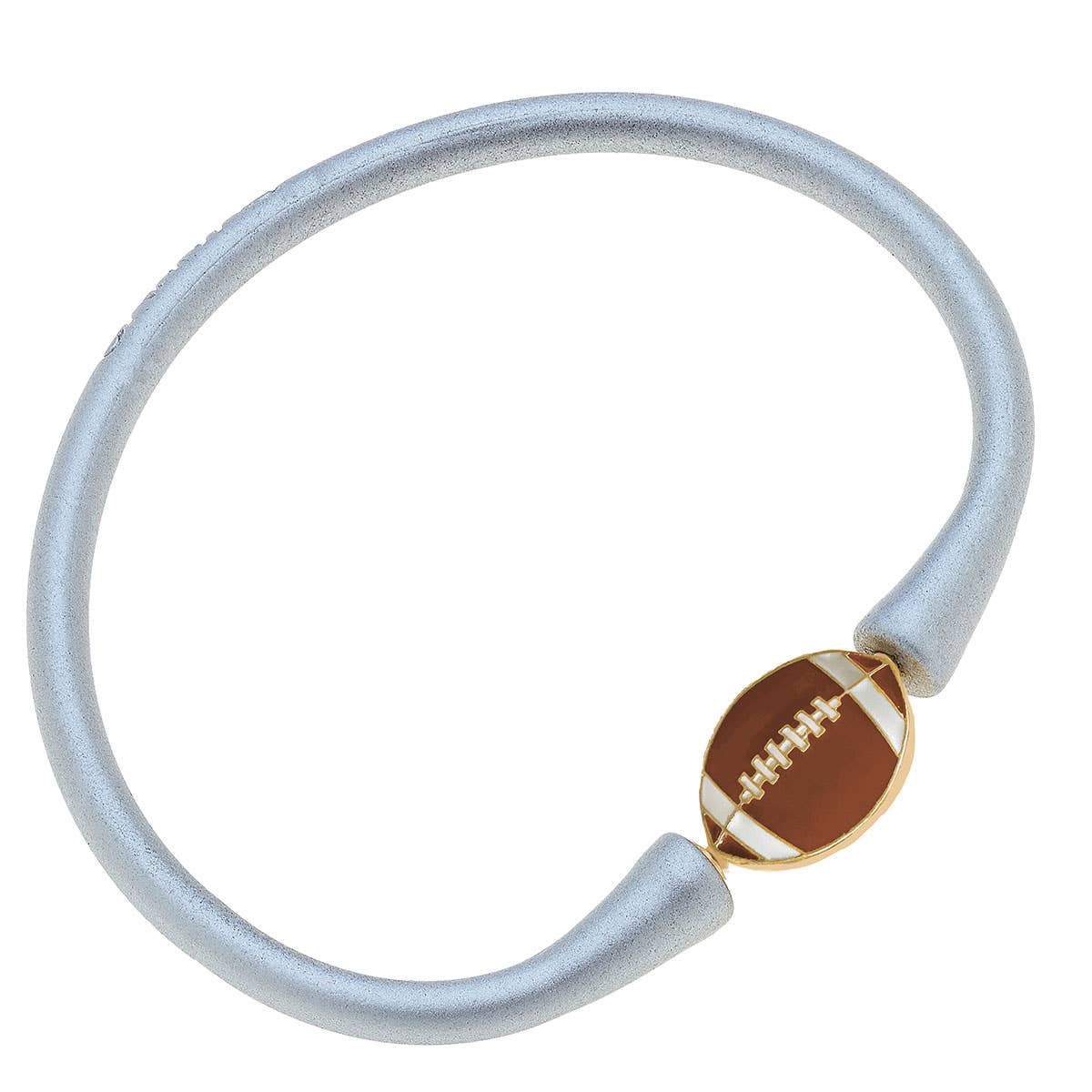 Enamel Football Silicone Bali Bracelet: Rust