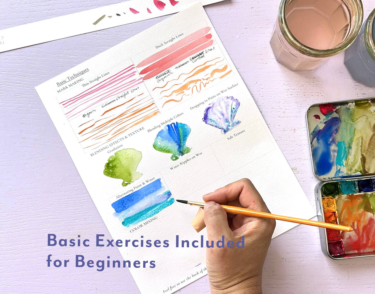 Watercolor Workbook: Seashores & Ocean Outlined Designs