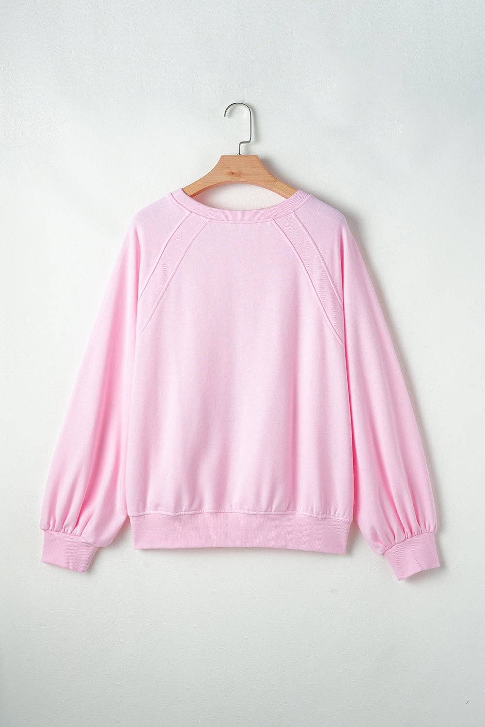 Hugs & Kisses Embroidered Sweatshirt: Pink / L