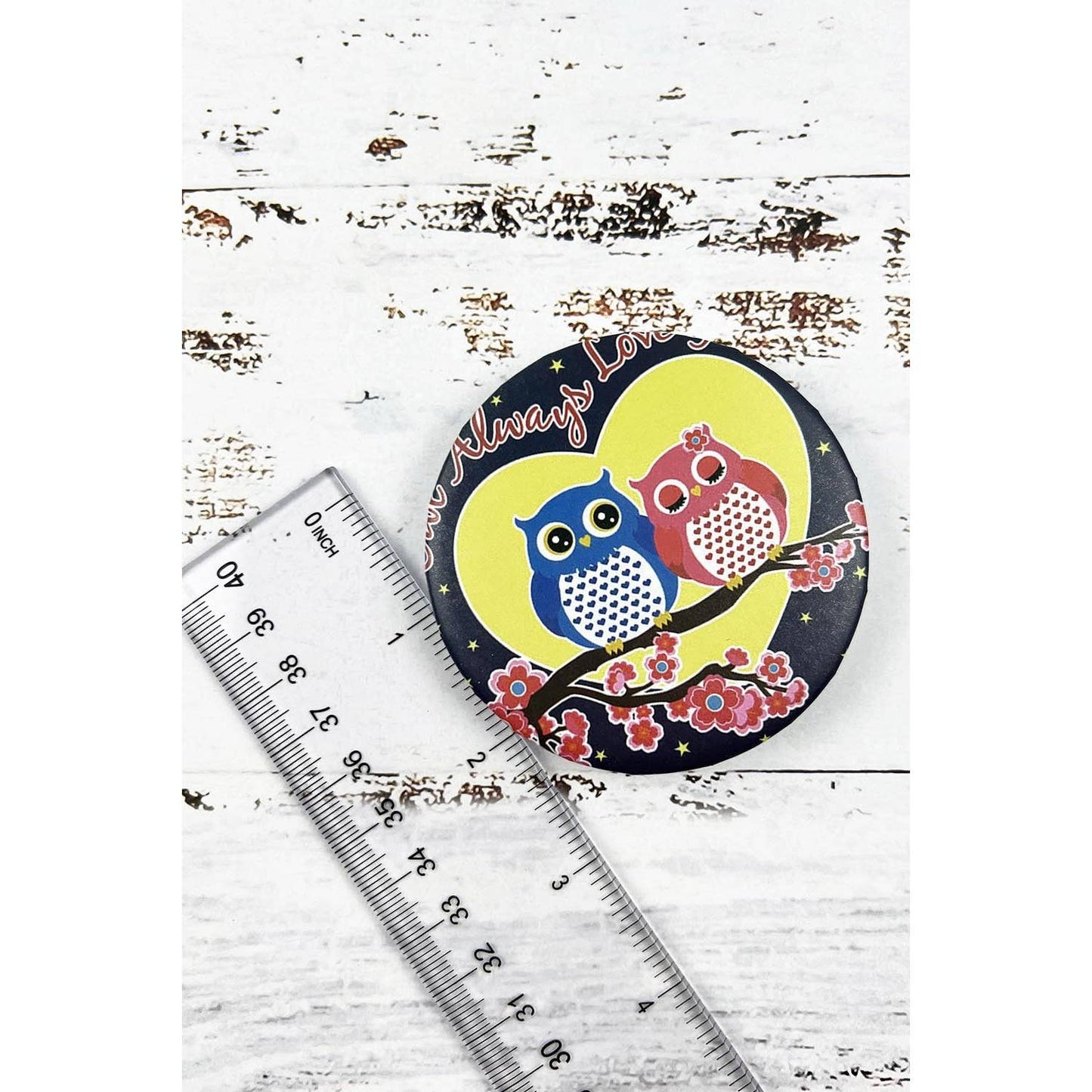 ROUND OWL THEME PRINT MIRROR: ASSORTED / ONE(12)