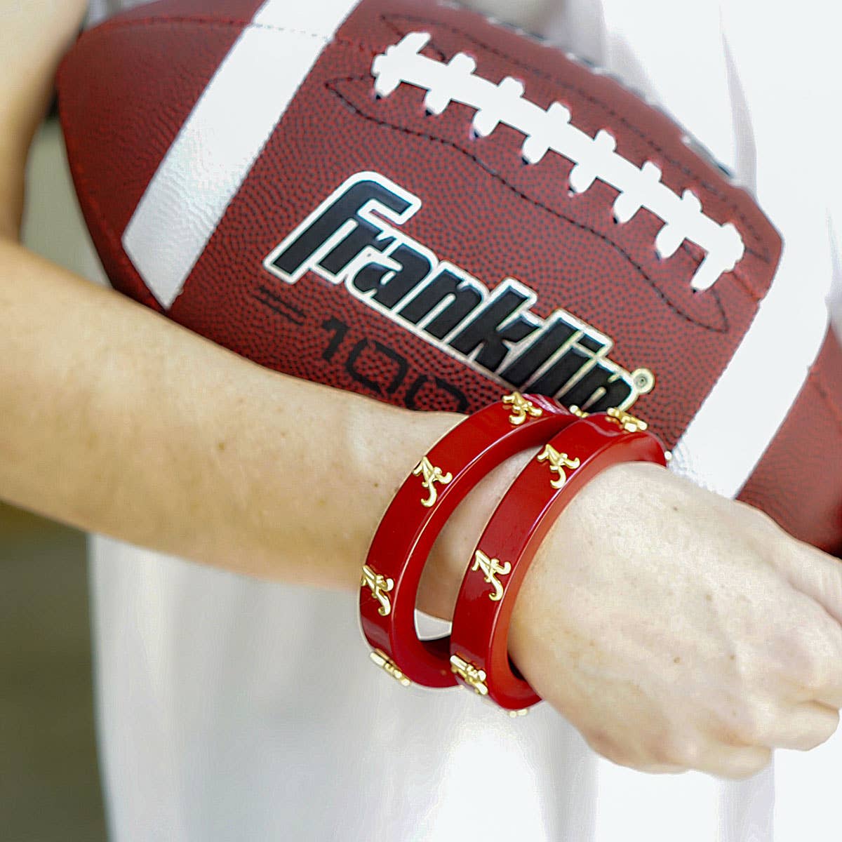 Alabama Crimson Tide Resin Logo Bangle in Crimson