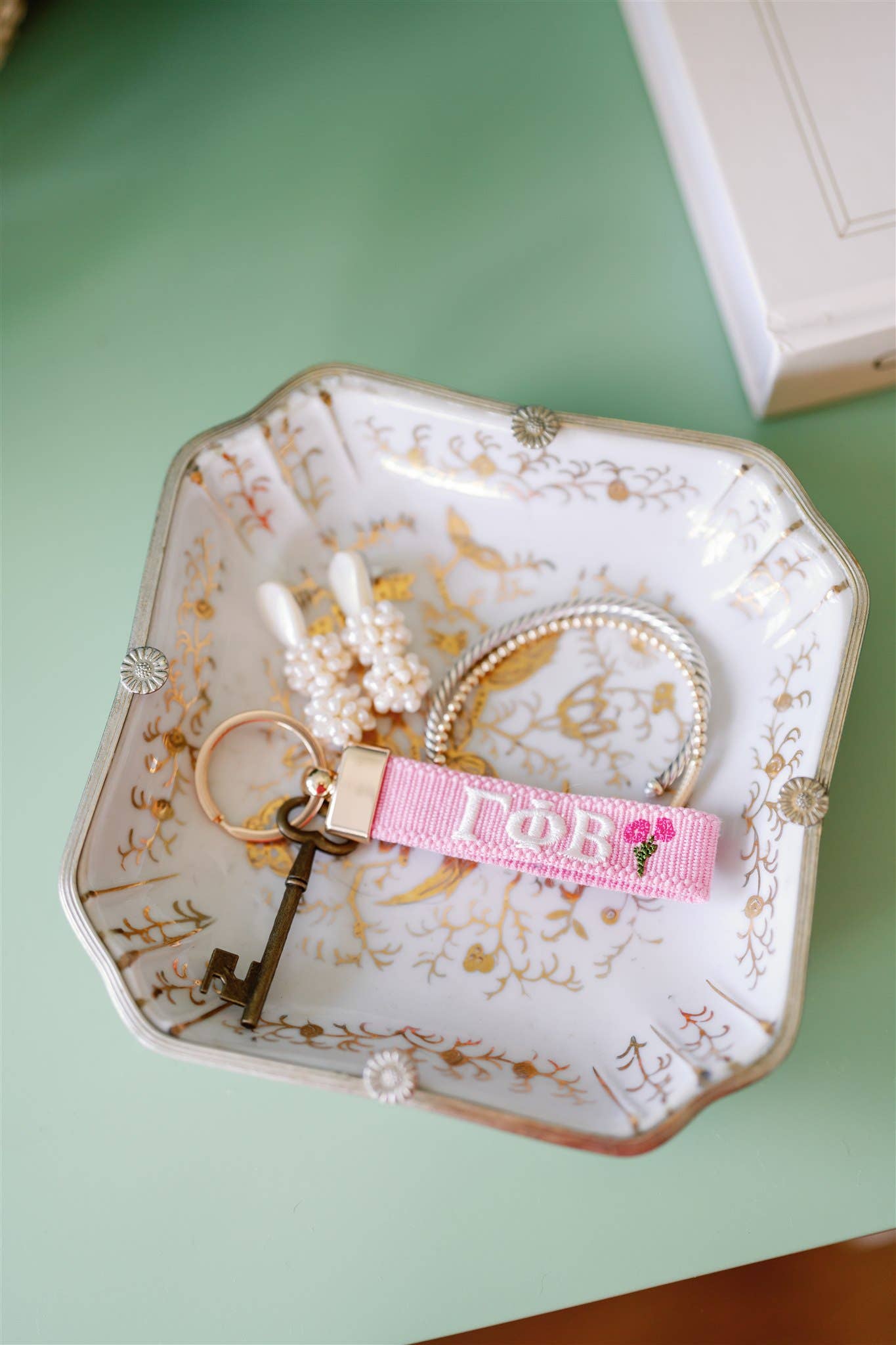 Gamma Phi Beta Embroidered Keychain, Sorority