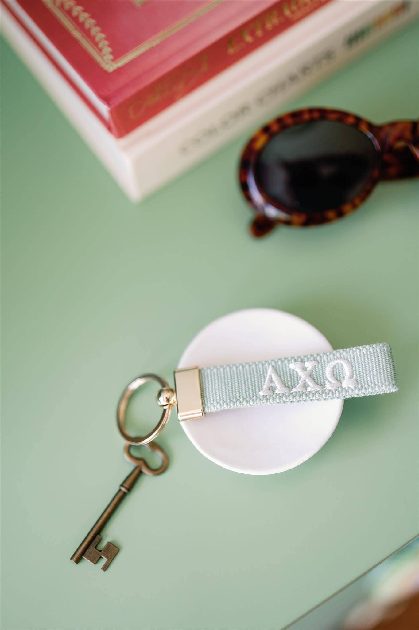 Alpha Chi Omega Embroidered Keychain, Sorority