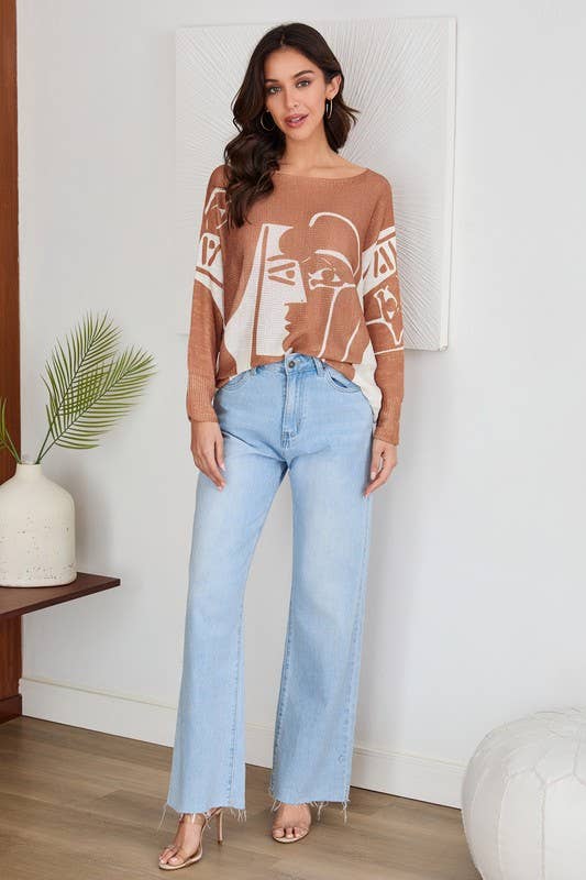 ROUGH EDGE CUT HIGH-WAIST WIDE DENIM PANT(F335-DENIM): M