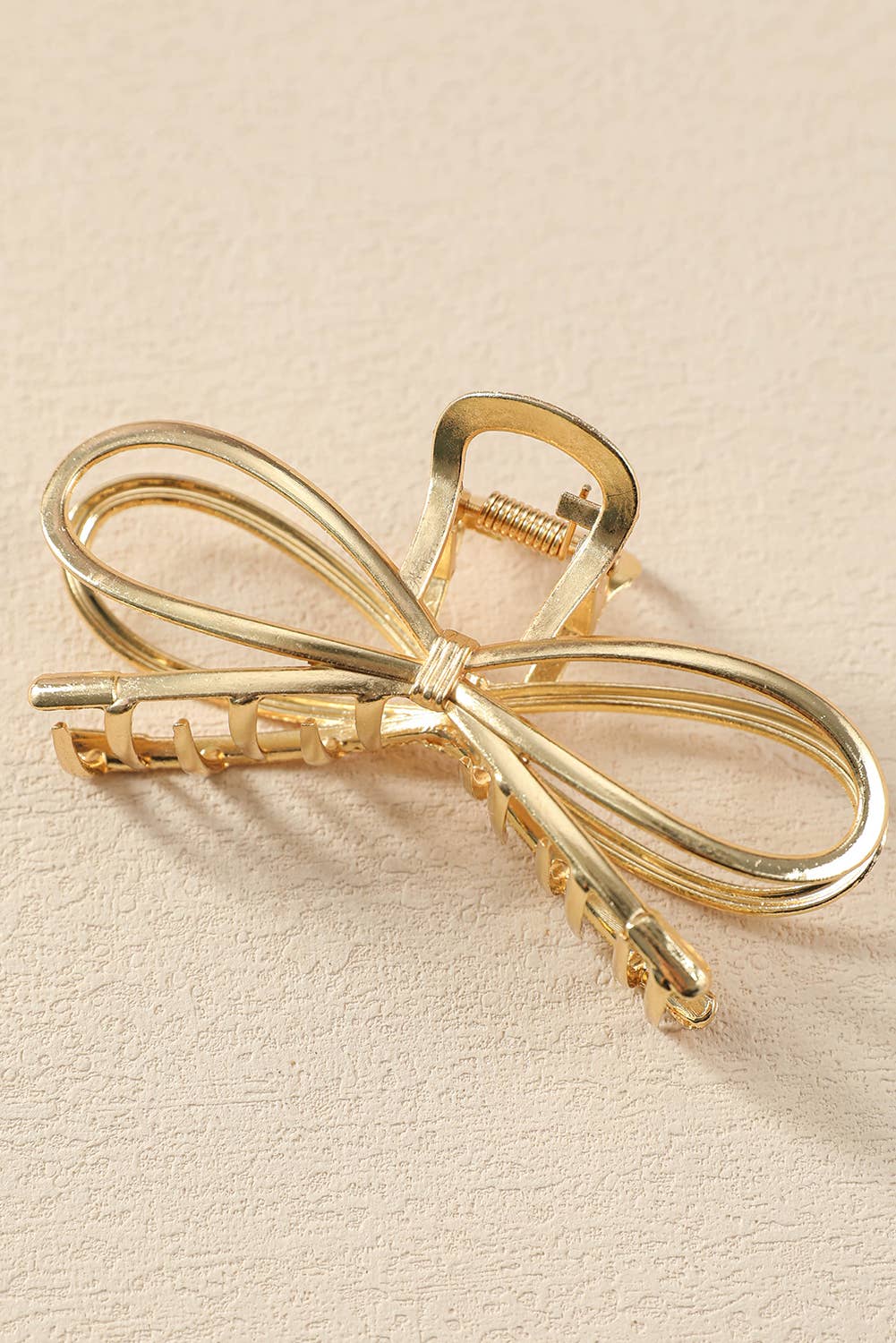 Bowknot Shape Claw Clip: Gold / One Size