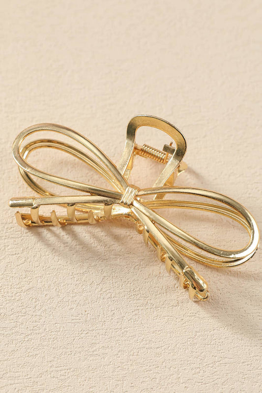 Bowknot Shape Claw Clip: Gold / One Size