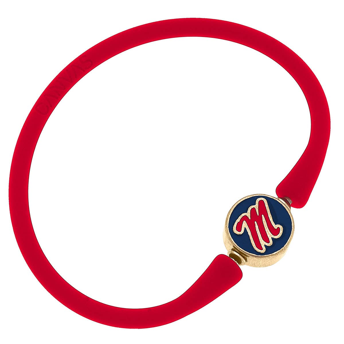 Ole Miss Rebels Enamel Silicone Bali Bracelet: Red