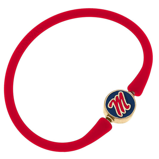 Ole Miss Rebels Enamel Silicone Bali Bracelet: Red