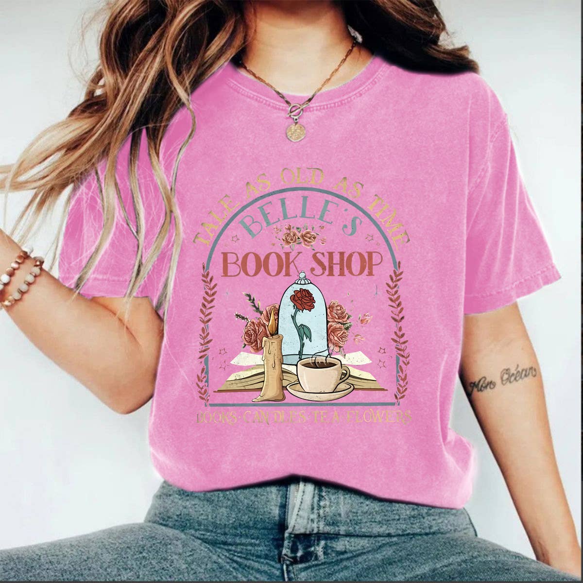 Fairy tales rose Graphic t-shirt: Purple / XL