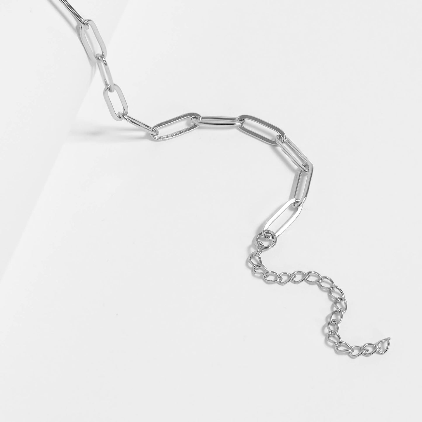 Stainless Steel Paperclip Chain Necklace: 14+02” / 4mm