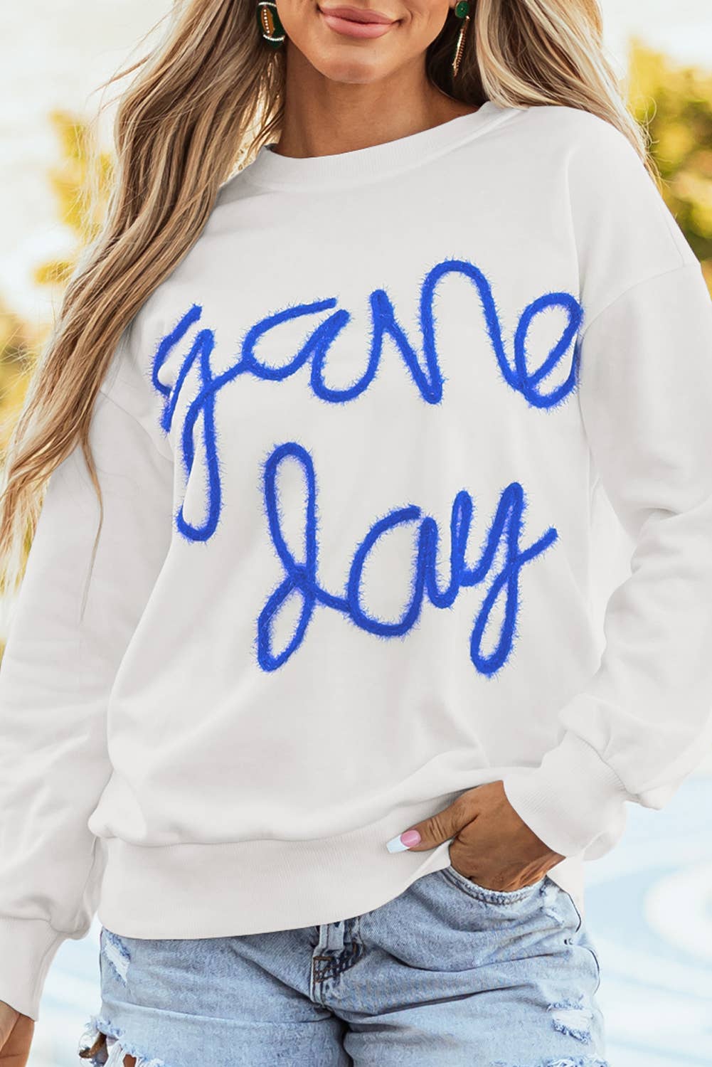 LDC Fall Clothing Game Day Drop Shoulder Graphic Sweatshirt: Russet Orange / XL