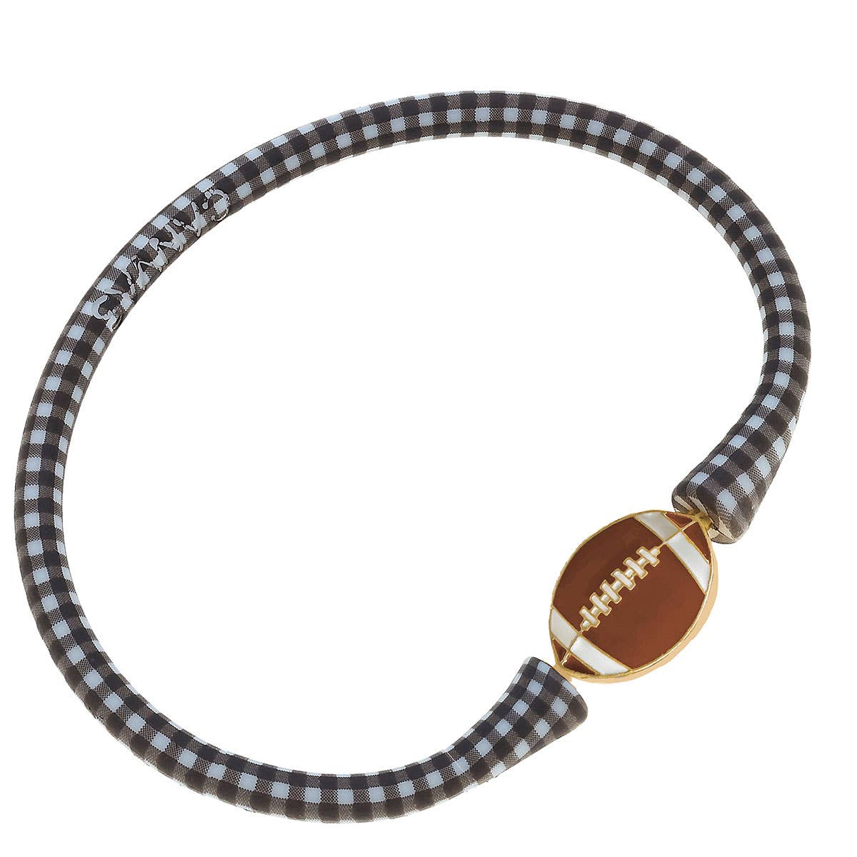 Enamel Football Silicone Bali Bracelet: Rust