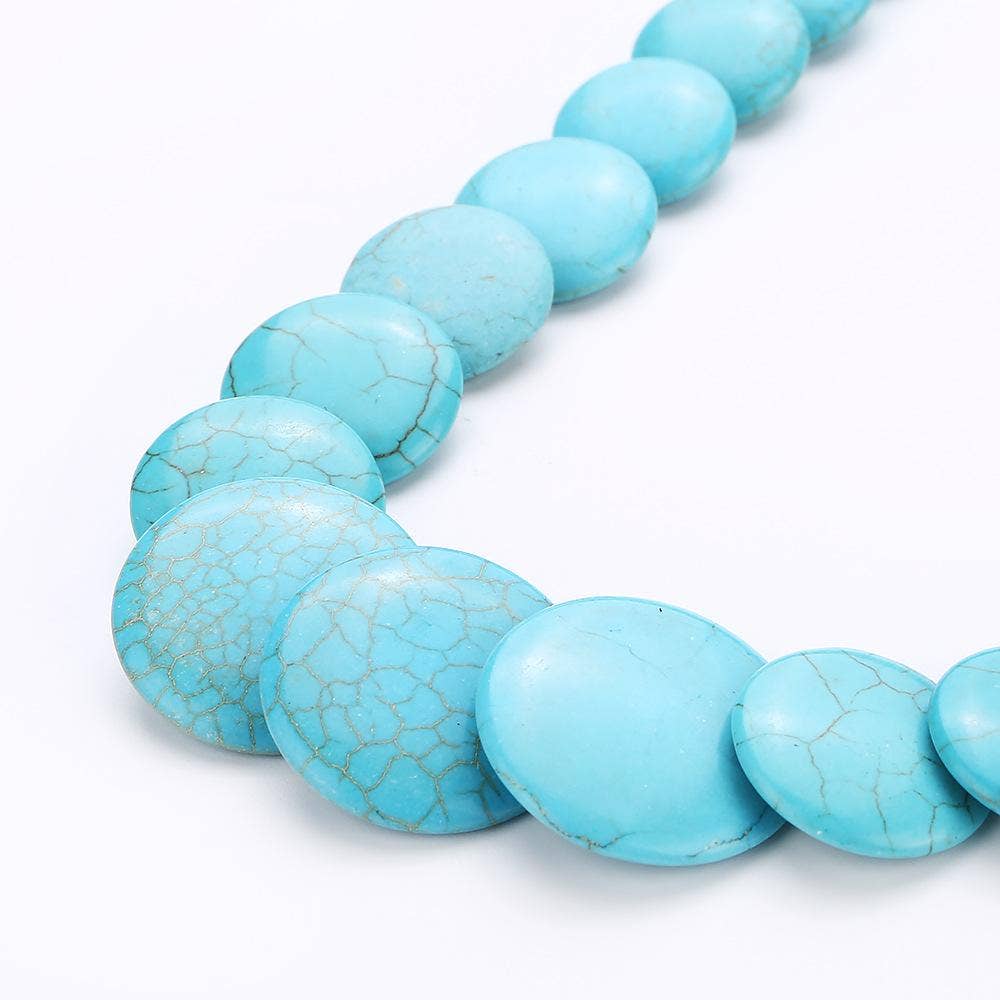 Ethnic Turquoise Short Beaded Necklace: BLUE