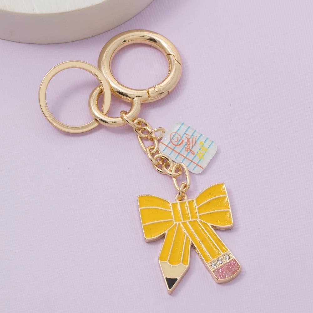 Bow Shaped Pencil Bag Charms Keychain: GD