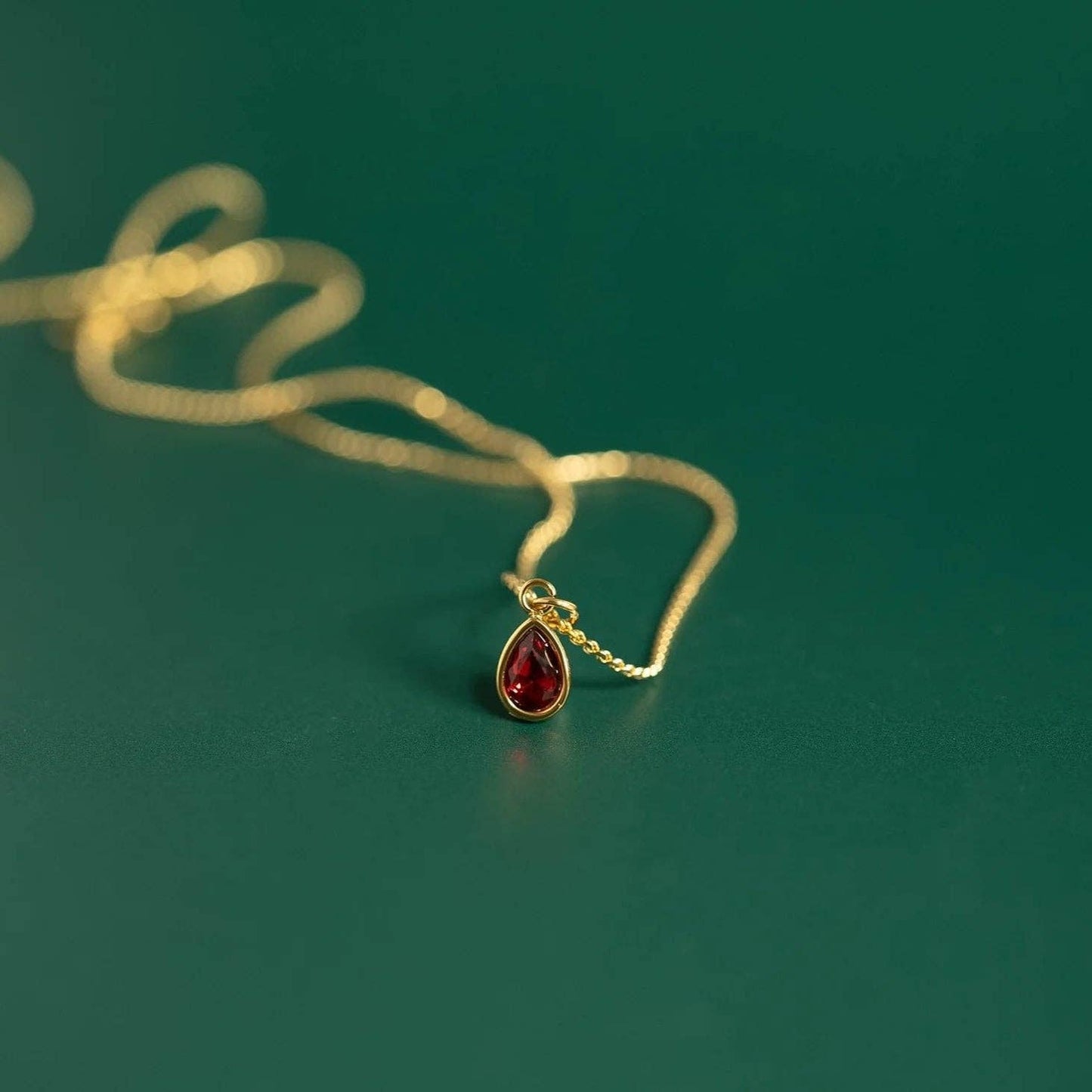 18K Gold PVD Teardrop Birthstone Charm: May
