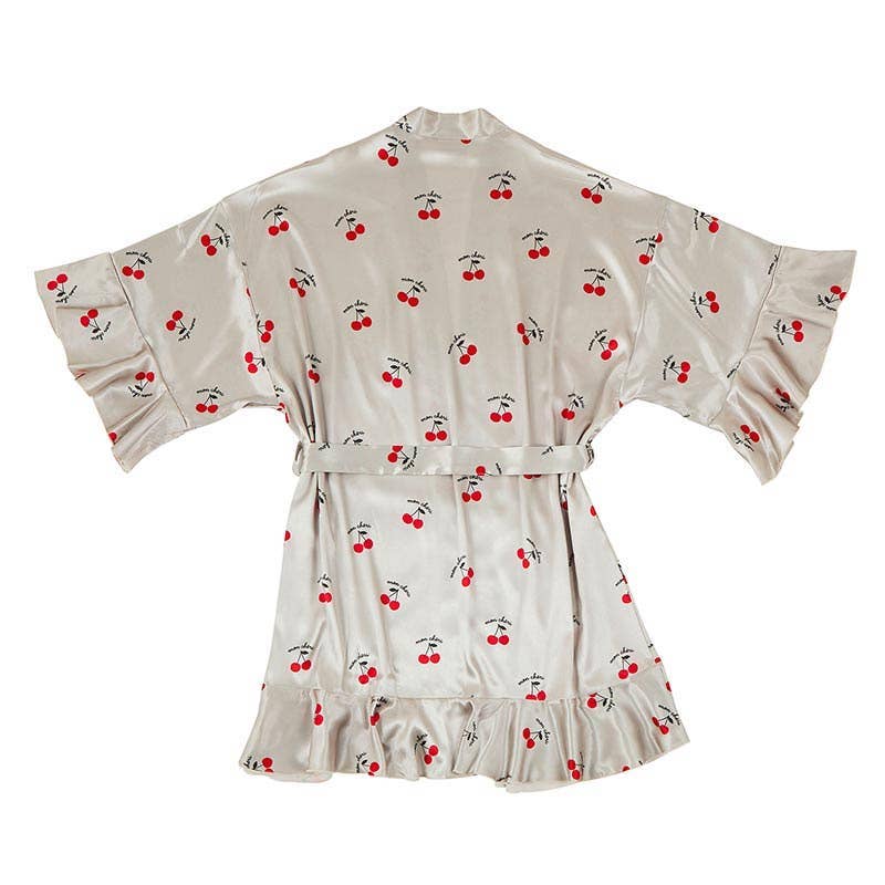 Ruffled Satin Robe - Mon Cheri: Small/Medium