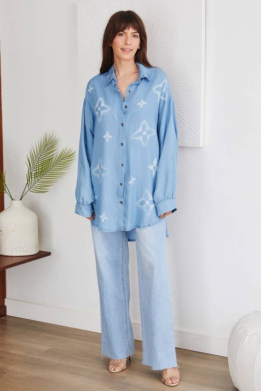 ROUGH EDGE CUT HIGH-WAIST WIDE DENIM PANT(F335-DENIM): S