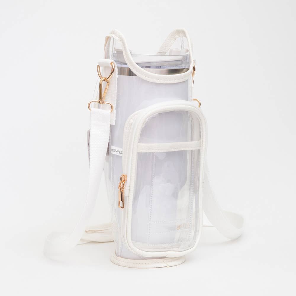 Transparent Tumbler Carrier Holder Crossbody Bag
: Silver