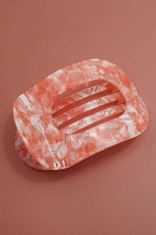Jumbo Lay Flat Oval Hair Claw Clips Secure Styling | 40H993: Pink
