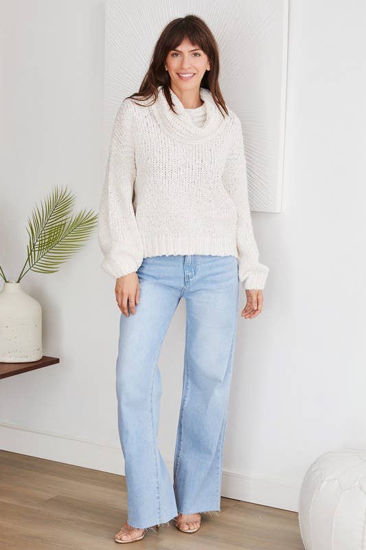ROUGH EDGE CUT HIGH-WAIST WIDE DENIM PANT(F335-DENIM): XS