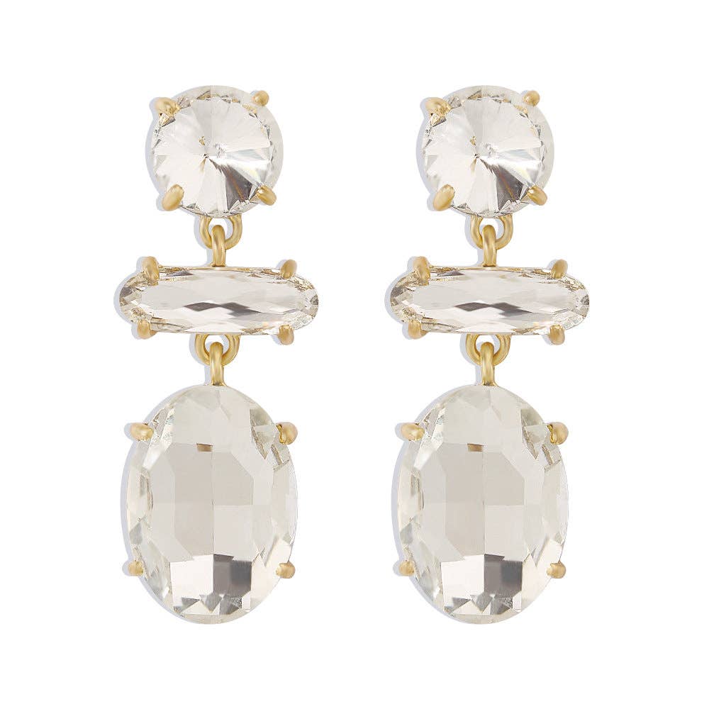 Women's Fashion Glass Earrings: White drill