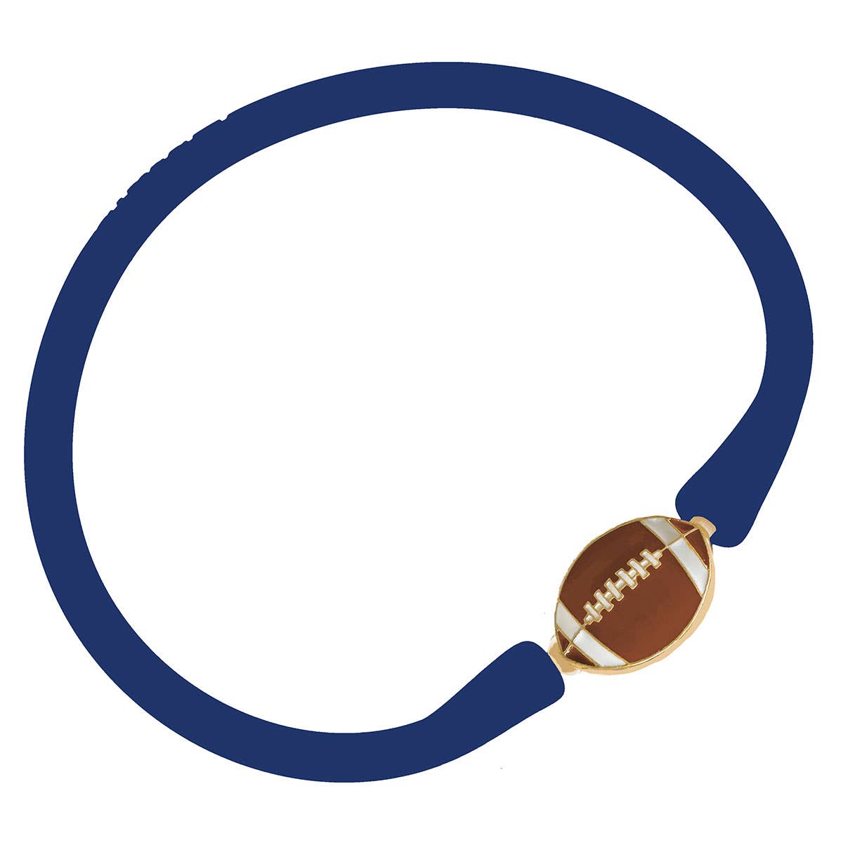 Enamel Football Silicone Bali Bracelet: Rust