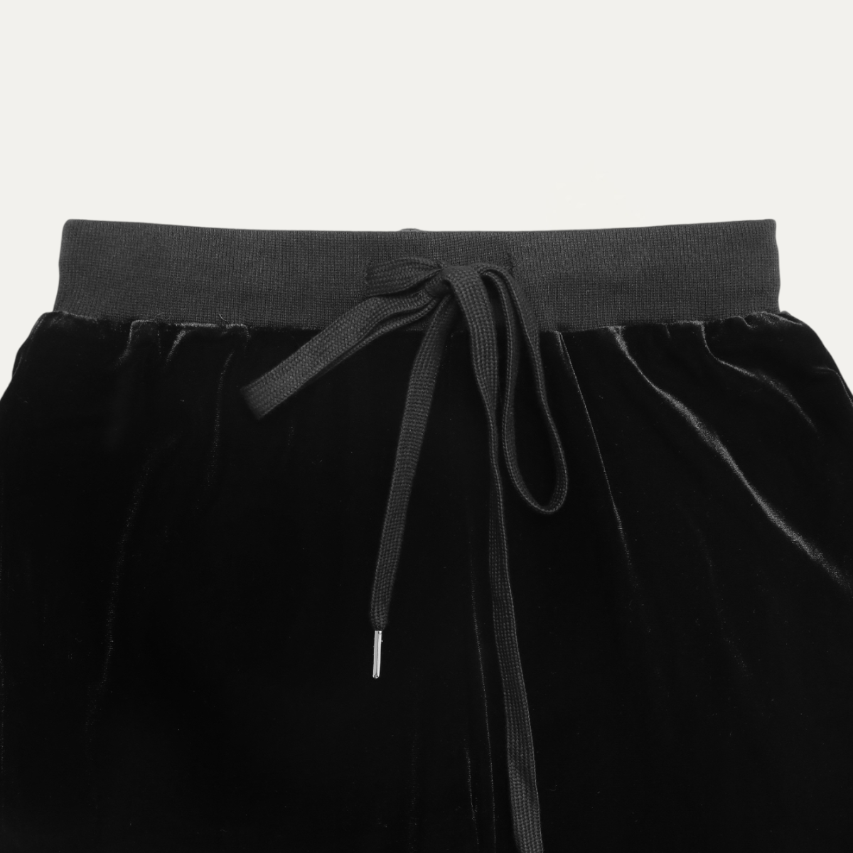 Comfortable Black Velvet High-Waisted Wide-Leg Pants : Black / S