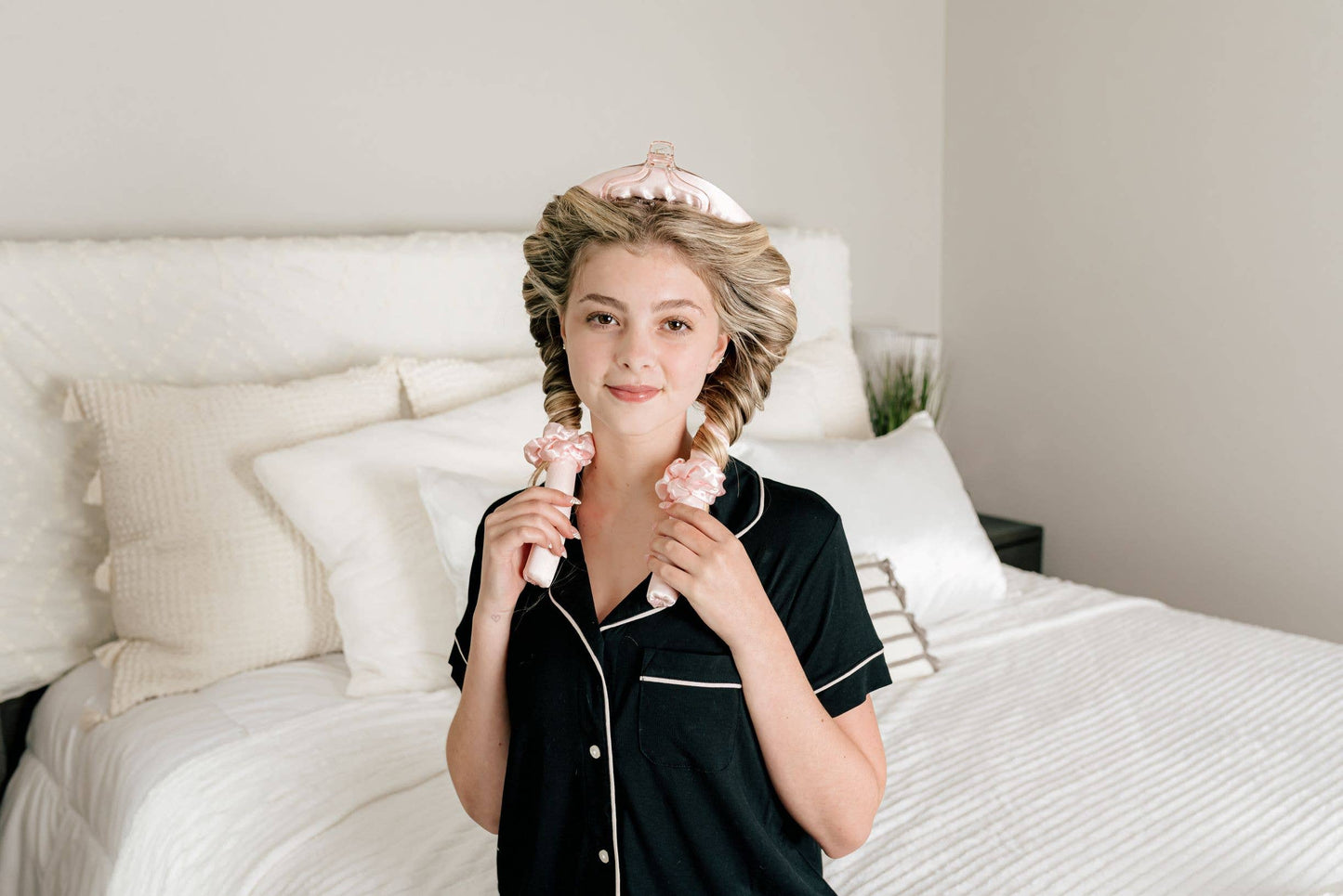 Heatless Satin Curler Set-effortless curls, no heat damage: CHAMPAGNE