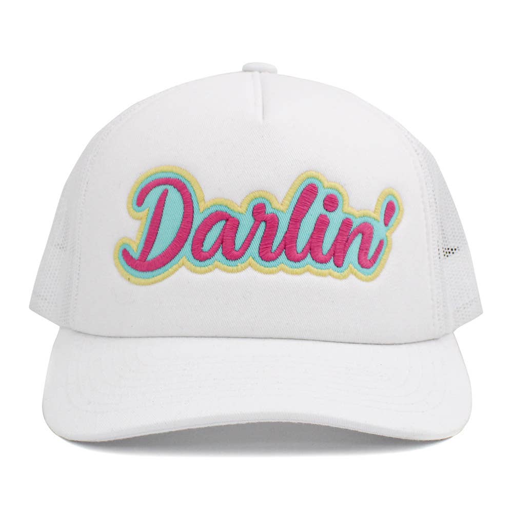 DARLIN Message Mesh Back Baseball Cap: Pink
