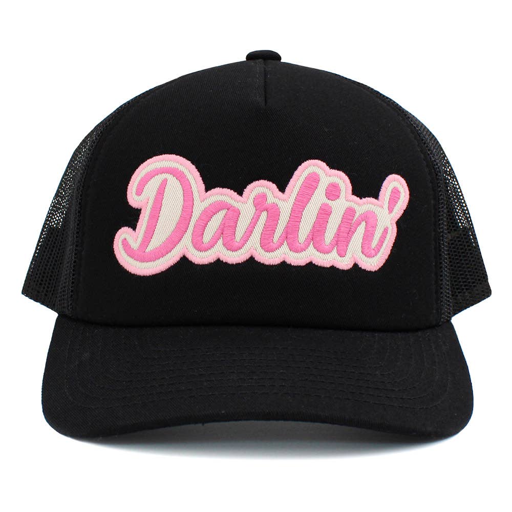 DARLIN Message Mesh Back Baseball Cap: Pink