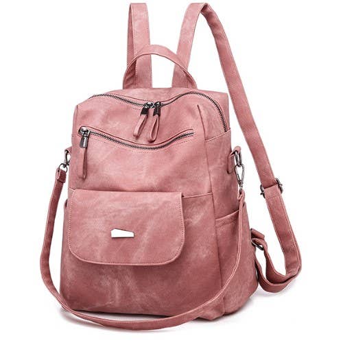 Convertible Backpack Large Shoulder Bag: Blue / M