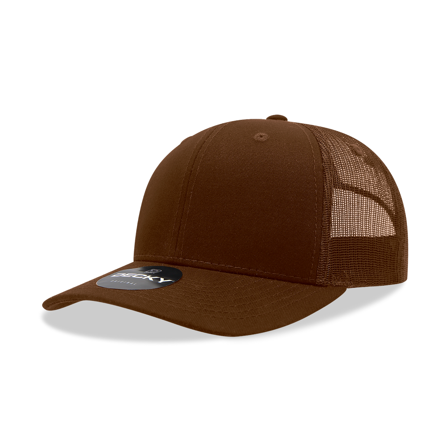 Decky 6021 Classic Trucker Hat, Mid Pro Trucker, 6 Panel Cap: Black