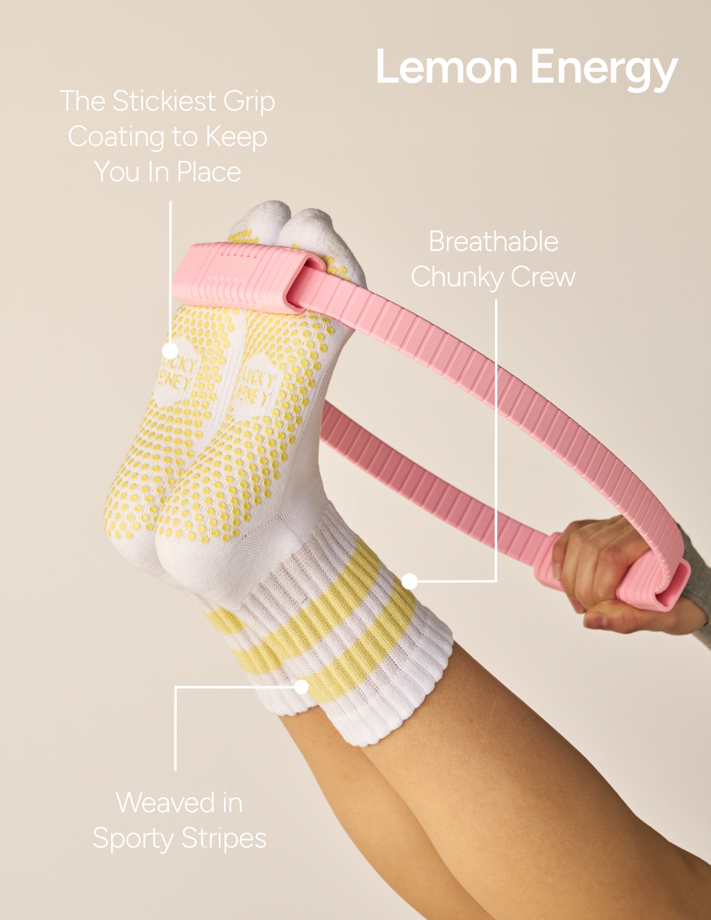 The Chunky Crew Grip Sock: Watermelon