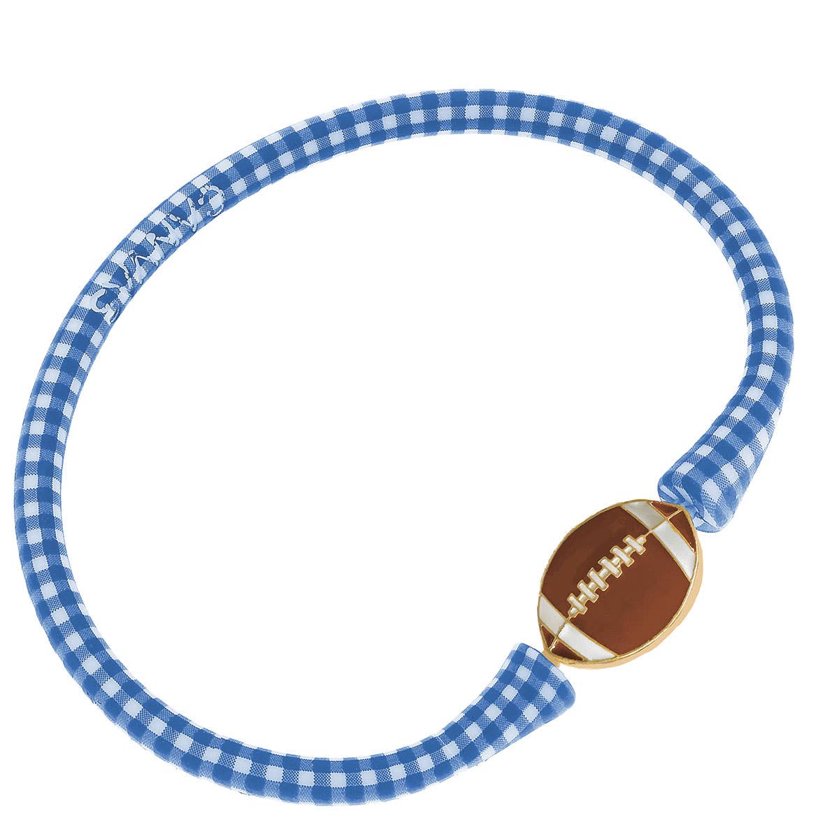 Enamel Football Silicone Bali Bracelet: Navy