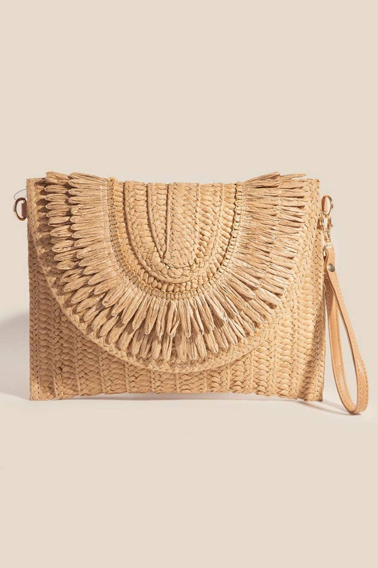 Intricate Paper Weave Envelope Clutch Bag: TA