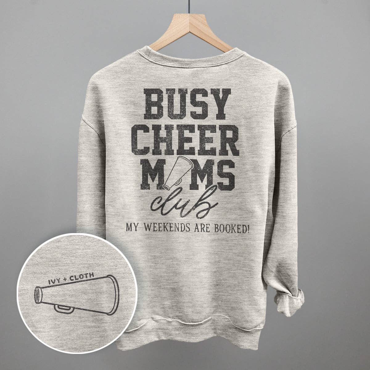 Busy Cheer Moms Club (Back Print): Light Pink / M / Sweatshirt