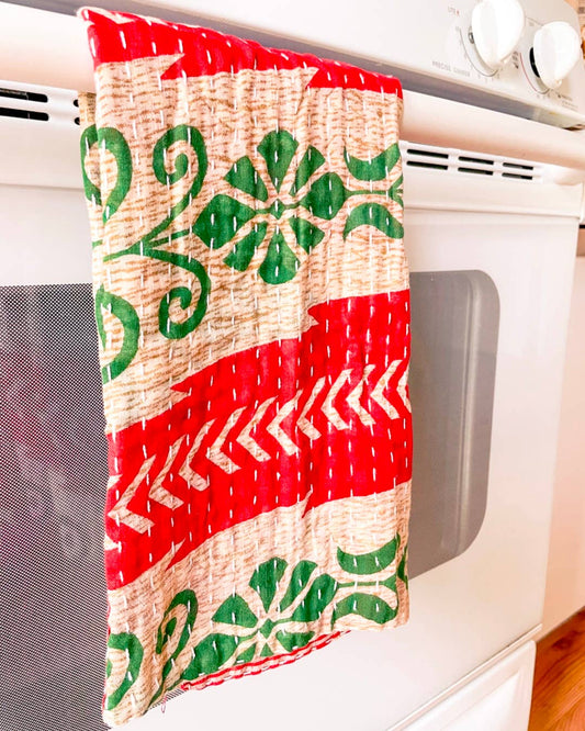 Kantha Kitchen Towel | Christmas