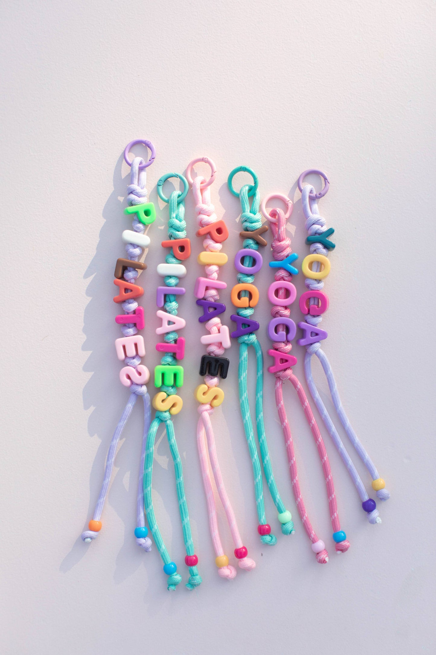 Yoga Pilates Block Letter Key Chain: Teal / Yoga