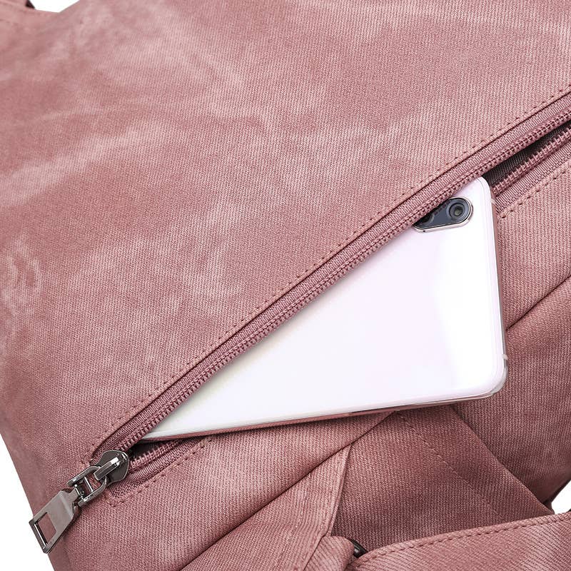 Convertible Backpack Large Shoulder Bag: Blue / M