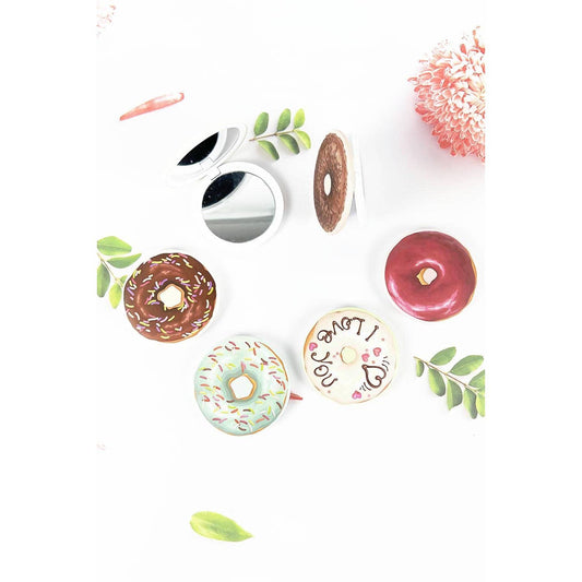 ROUND MINI COMPACT MIRROR OF ASSORTED CUTE DONUT PRINT
: ASSORTED / ONE(12)