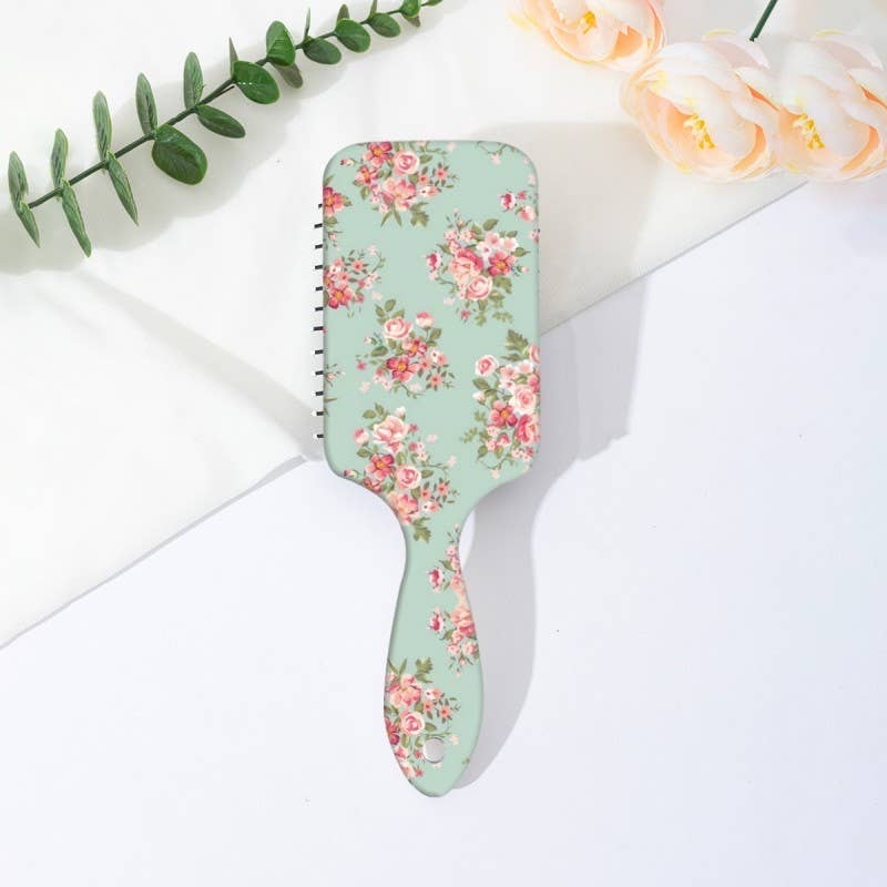 LARGE DETANGLE PADDLE HAIR BRUSH COMB | 40HC100: FLOWER C